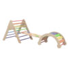 Xiair Rainbow Pikler triangle + climbing arch + rock ramp Baby gym Pikler