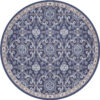Hampton Brocade Navy Round Indoor Area Rug