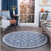 Hampton Brocade Navy Round Indoor Area Rug — изображение 2