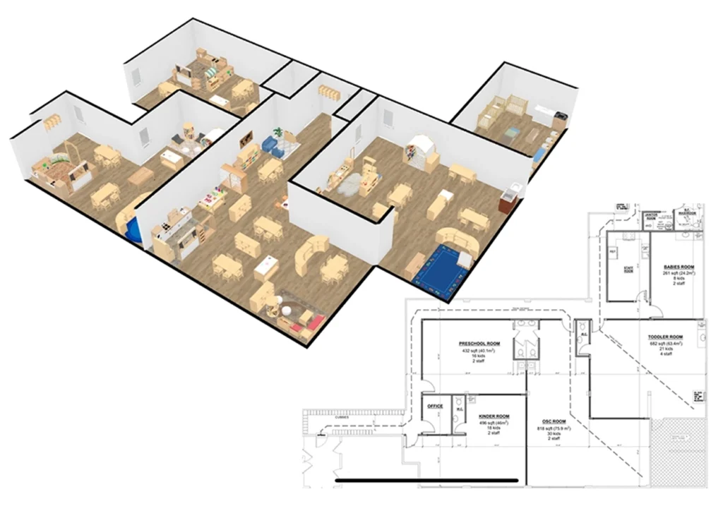 Medium-Sized Preschool Classroom Floor Plan