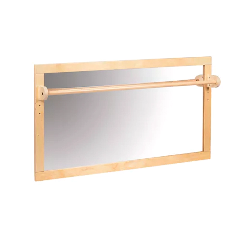 Mirror With Wooden Bar