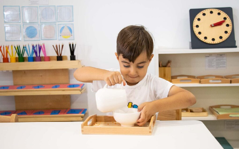 Preschoolers montessori materials.