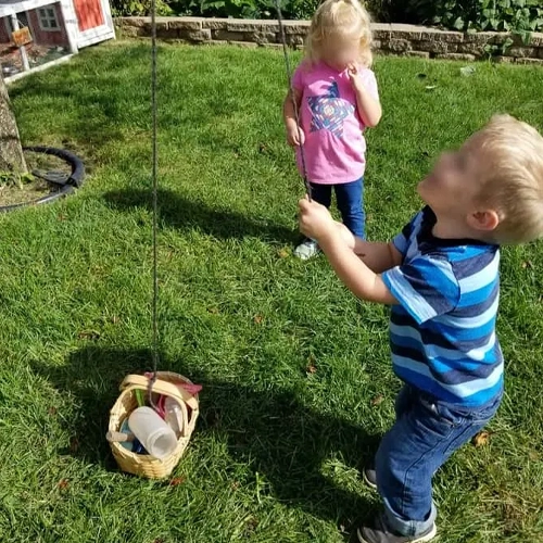 Easter Basket Pulley System