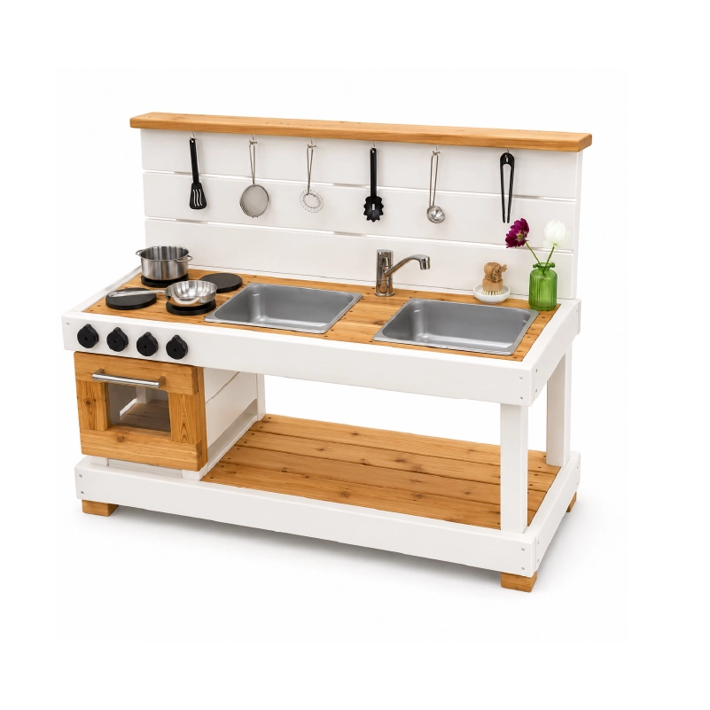Fancy Painted Mud Kitchen