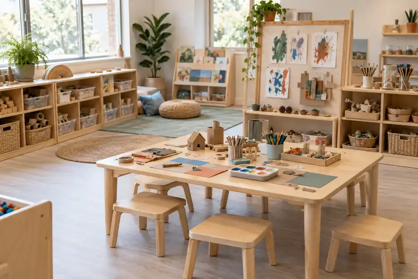 Organized STEM and STEAM maker space in an early learning classroom